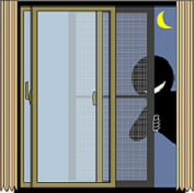 イラスト:窓から侵入しようとする人物