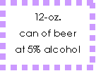 12-oz. can of beer at 5% alcohol