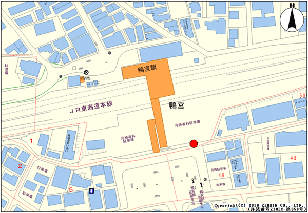 設置場所地図：鴨宮駅前地区（１ヶ所）