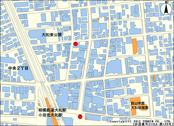 設置場所地図：大和駅前地区（２ヶ所）