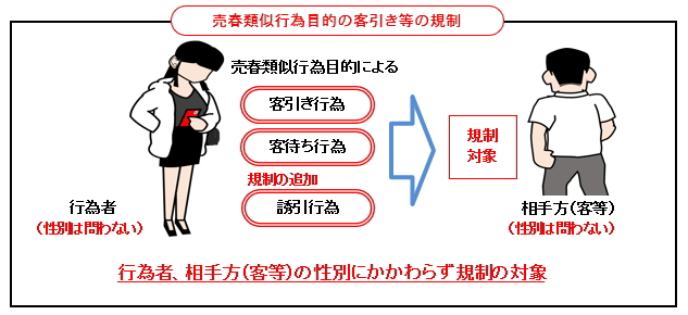 売春類似行為目的の客引き等の規制についての画像