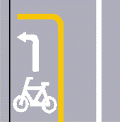 No entry of bicycles into the intersection