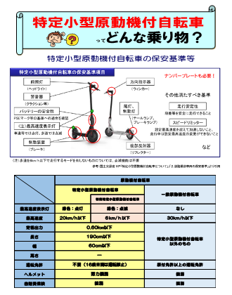 特定小型原動機付自転車のチラシ