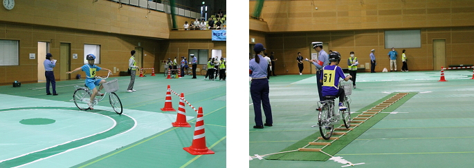 技能走行テスト（自転車の乗り方の熟練度について評価）の写真