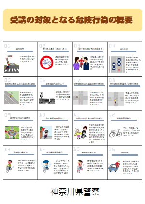 受講の対象となる危険行為の概要チラシ