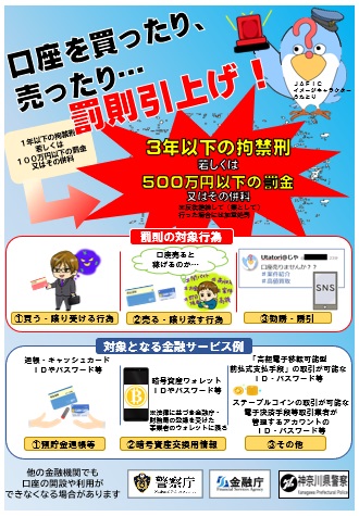 口座売買の罰則引上げチラシ