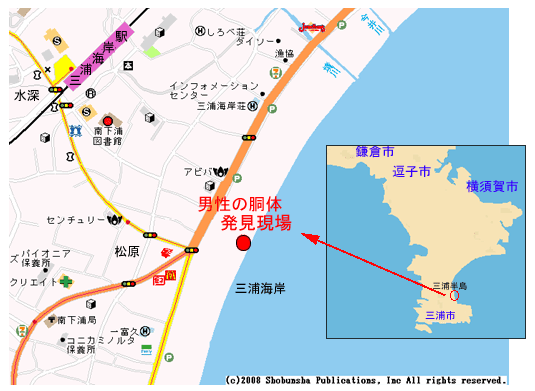 地図：胴体発見現場