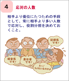 イラスト　応対の人数
