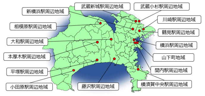 暴力団排除特別強化地域の地図