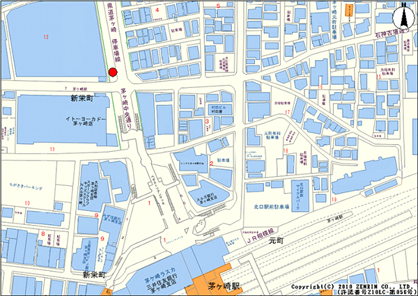 設置場所地図：茅ヶ崎駅前地区（1ヶ所）