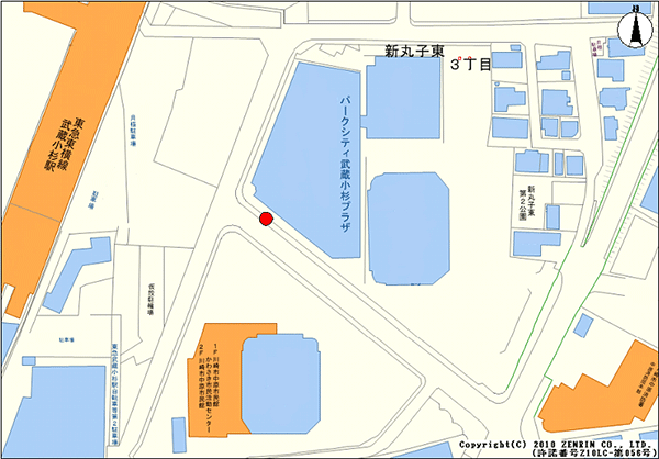 設置場所地図：武蔵小杉駅前地区（1ヶ所）