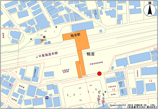 設置場所地図：鴨宮駅前地区（1ヶ所）