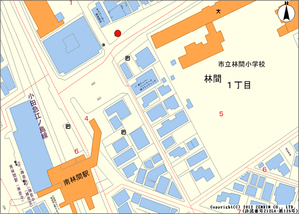 設置場所地図：南林間駅前地区（1ヶ所）