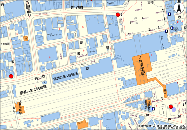 設置場所地図：平塚駅前地区（３ヶ所）