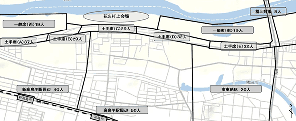 東京都「いたばし花火大会」の具体例図