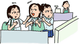 イラスト:万引をする学生達