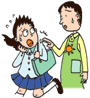 イラスト:店員に呼び止められる学生