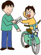 イラスト:盗んだ自転車を売り買いする少年たち