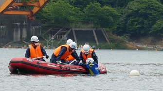 令和４年度風水害対策警備訓練の様子１