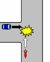 イラスト:脇道から車
