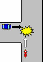 イラスト：脇道から車