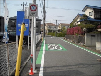 路側帯内のカラー舗装化の状況の画像