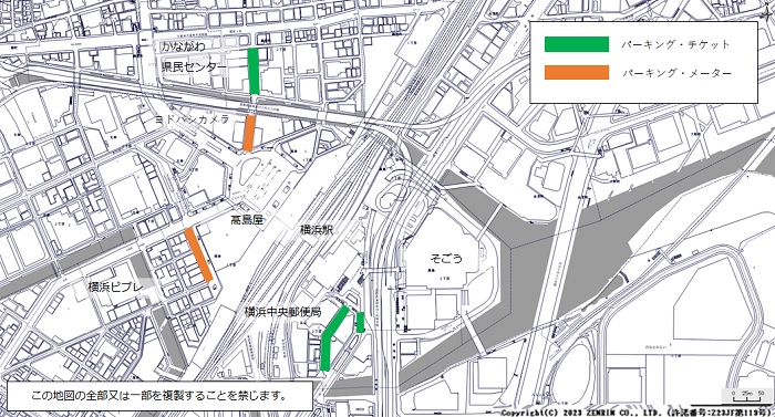 設置場所地図:横浜駅周辺