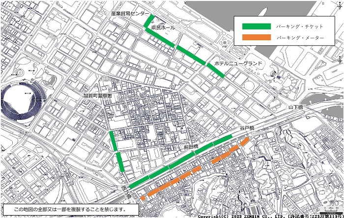 設置場所地図:山下町・元町周辺