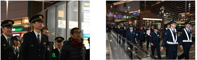 画像：横浜駅周辺地区の視察の様子