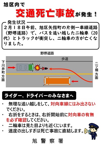 交通死亡事故(野堺道路)チラシ