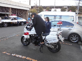 白バイの乗車体験