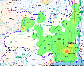 令和6年中自転車盗発生状況カーネル図