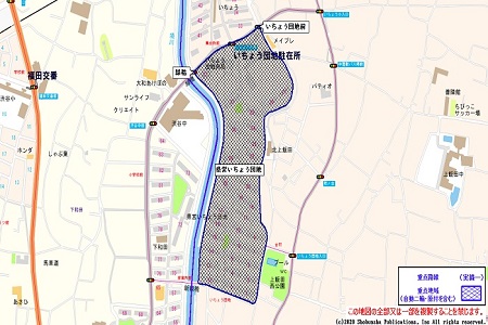 いちょう団地周辺取締り重点地図