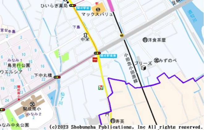 事故発生場所の地図