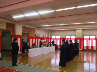 部員の整列