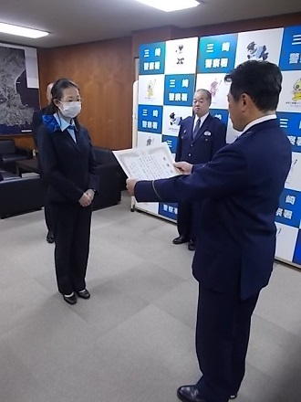 感謝状贈呈の様子