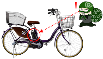 自転車バッテリー盗難