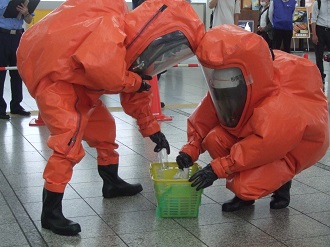 不審物対応訓練の状況
