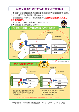 笠間交差点通行方法チラシ画像
