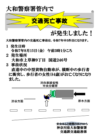 令和7年8月15日　交通死亡事故