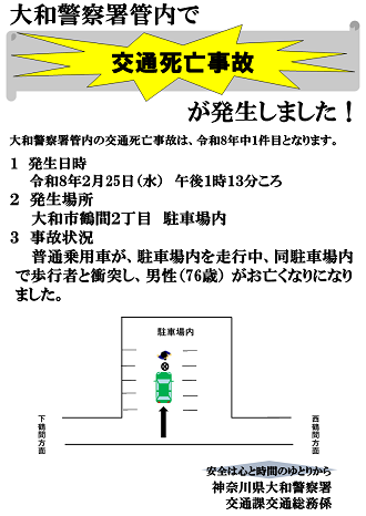 令和8年2月25日　死亡事故