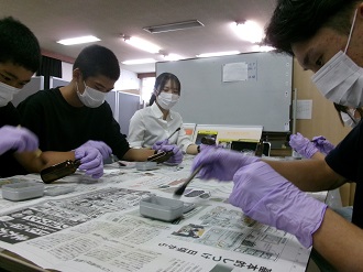 鑑識活動の体験の様子