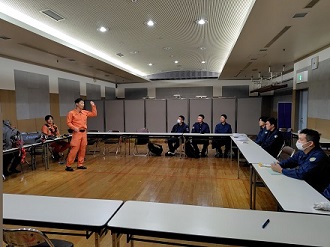 合同訓練ミーティングの様子